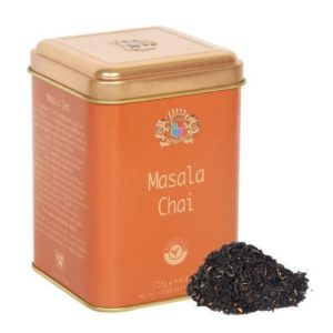 Masala Chai Flavoured Whole Leaf Tea in Square Metal Caddy