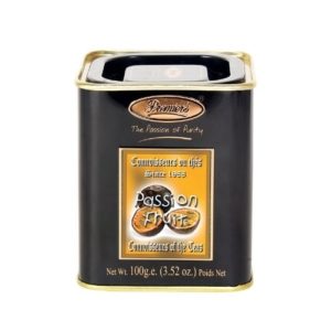 Passion Fruit Flavoured Whole Leaf Tea in Square Metal Caddy