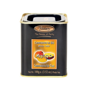 Mango Flavoured Whole Leaf Tea in Square Metal Caddy