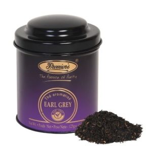 Earl Grey Flavoured Whole Leaf Tea in Round Metal Caddy