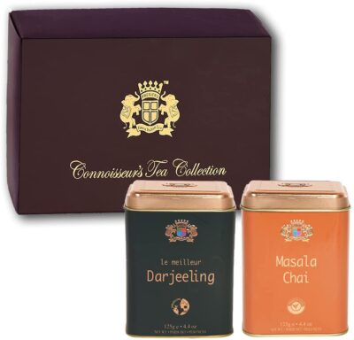 2 in 1 Gift Box Set with Square Metal Caddies | 125 Gms x 2 Whole Leaf Loose Tea