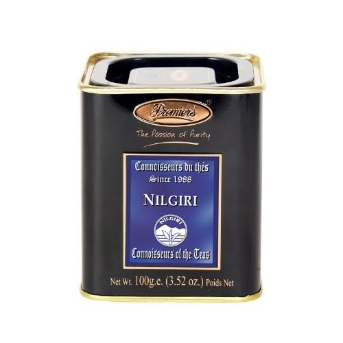Nilgiri Black Whole Leaf Tea in Square Metal Caddy