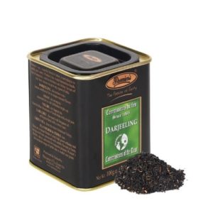 Darjeeling Black Whole Leaf Tea in Square Metal Caddy